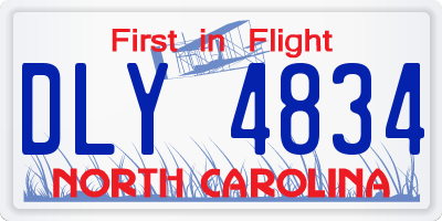NC license plate DLY4834