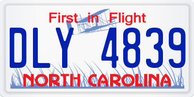 NC license plate DLY4839