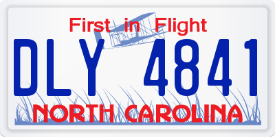 NC license plate DLY4841