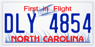 NC license plate DLY4854