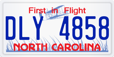 NC license plate DLY4858