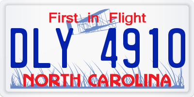 NC license plate DLY4910