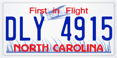 NC license plate DLY4915