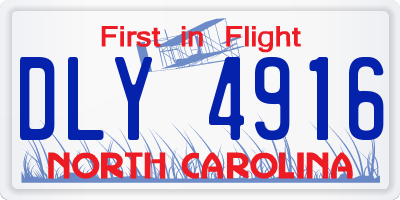 NC license plate DLY4916