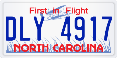 NC license plate DLY4917
