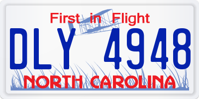 NC license plate DLY4948