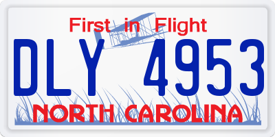 NC license plate DLY4953