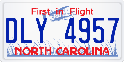 NC license plate DLY4957