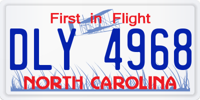 NC license plate DLY4968