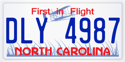 NC license plate DLY4987