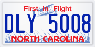 NC license plate DLY5008