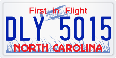 NC license plate DLY5015