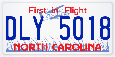 NC license plate DLY5018