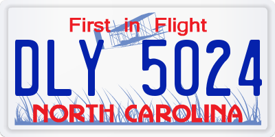 NC license plate DLY5024