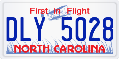 NC license plate DLY5028