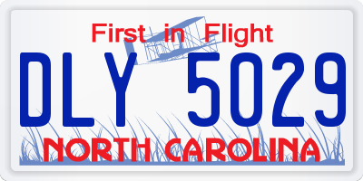 NC license plate DLY5029