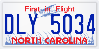 NC license plate DLY5034