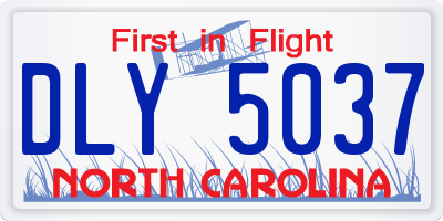 NC license plate DLY5037