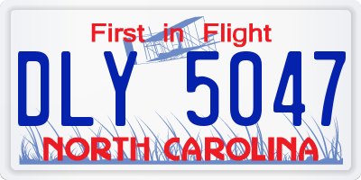 NC license plate DLY5047