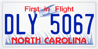 NC license plate DLY5067