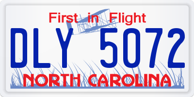 NC license plate DLY5072
