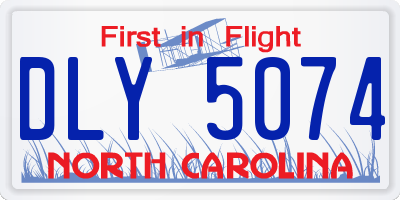 NC license plate DLY5074