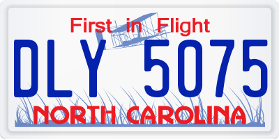 NC license plate DLY5075