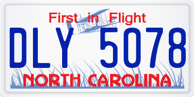 NC license plate DLY5078