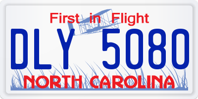 NC license plate DLY5080