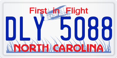 NC license plate DLY5088