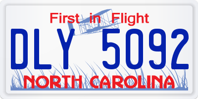 NC license plate DLY5092