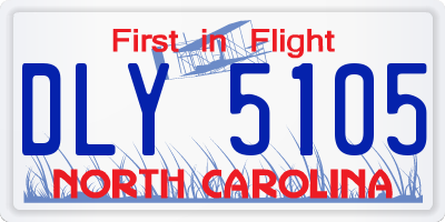 NC license plate DLY5105