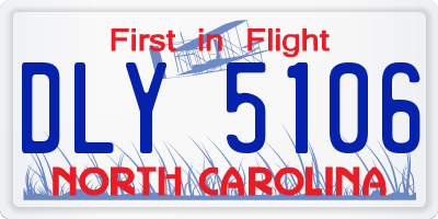 NC license plate DLY5106