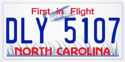 NC license plate DLY5107