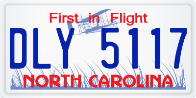 NC license plate DLY5117