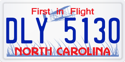 NC license plate DLY5130