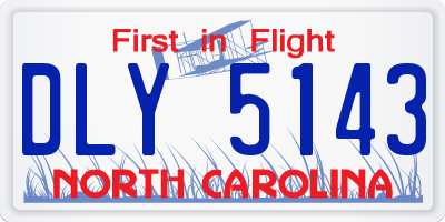 NC license plate DLY5143