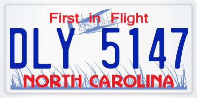 NC license plate DLY5147