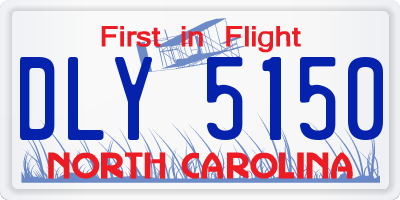 NC license plate DLY5150