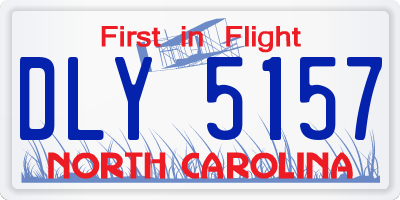 NC license plate DLY5157