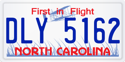 NC license plate DLY5162