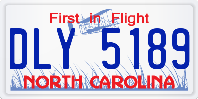 NC license plate DLY5189