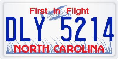 NC license plate DLY5214