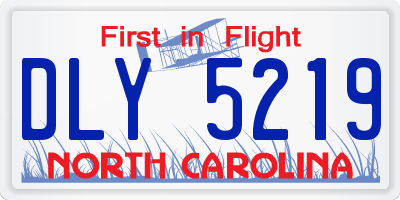 NC license plate DLY5219