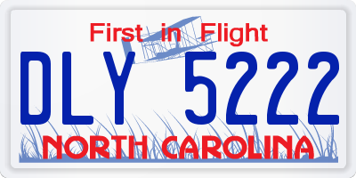 NC license plate DLY5222