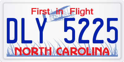 NC license plate DLY5225