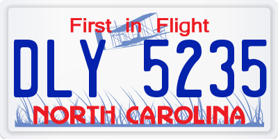 NC license plate DLY5235
