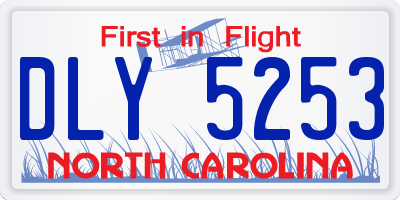 NC license plate DLY5253