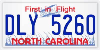 NC license plate DLY5260