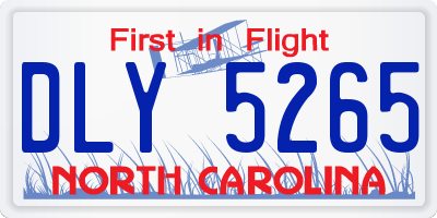 NC license plate DLY5265